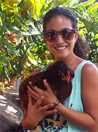 Christina Culianos holding chicken