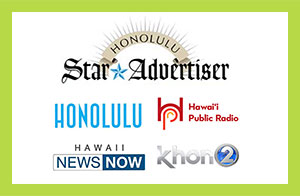 collage of logos of media outlets featuring VegFest Oahu stories