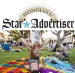 Star-Advertiser logo with yoga image from VegFest 2017