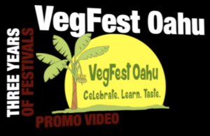 Title slate for VegFest Oahu Promo Video with logo and text