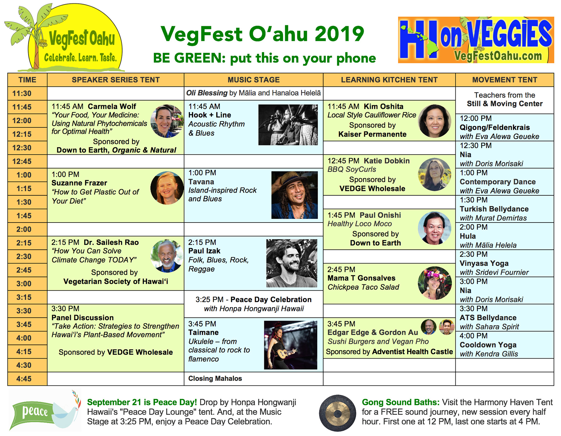 image of VegFest Oahu 2019 schedule