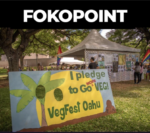 Logo of FOkopoint with photo of VegFest Oahu trees